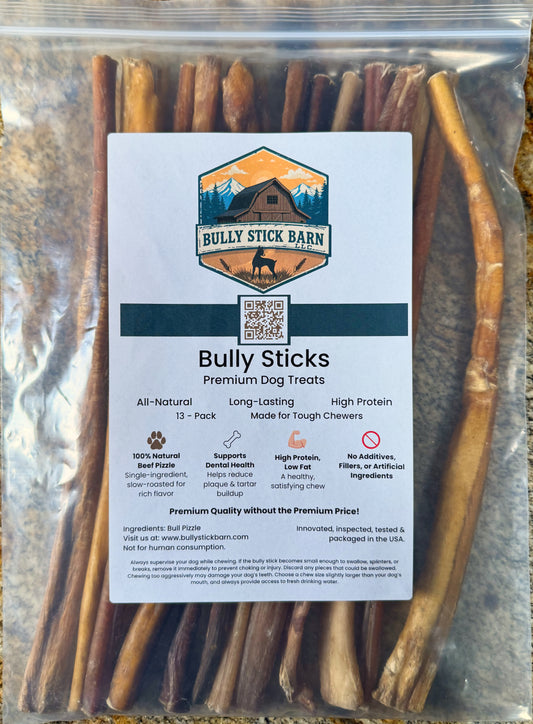 12 inch: All-Natural Beef Bully Sticks (13-Pack)